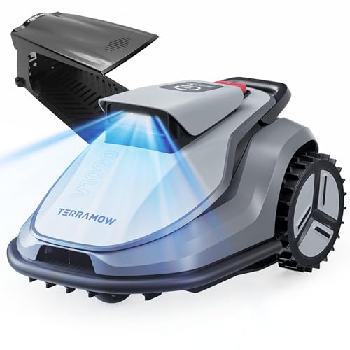 TerraMow V1000 Robotic Lawn Mower, Max 0.3 Acre, No Wire/RTK, Auto Mapping | Triple-Camera AI Vision Navigation and Obst